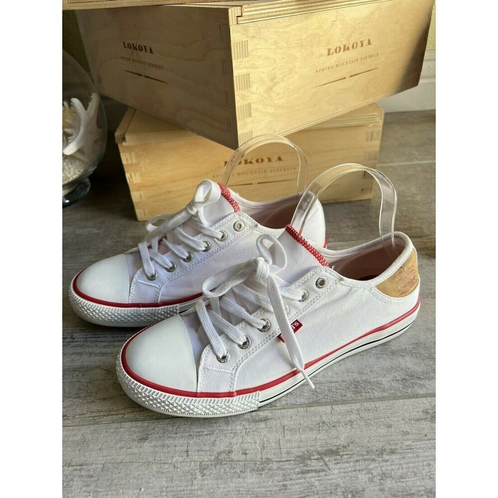 Levi's Women White Low Top Fabric 720238 Casual Shoes Sneakers US 8.5 EUR 40